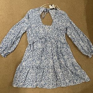 Zara long sleeve fit and flare mini dress